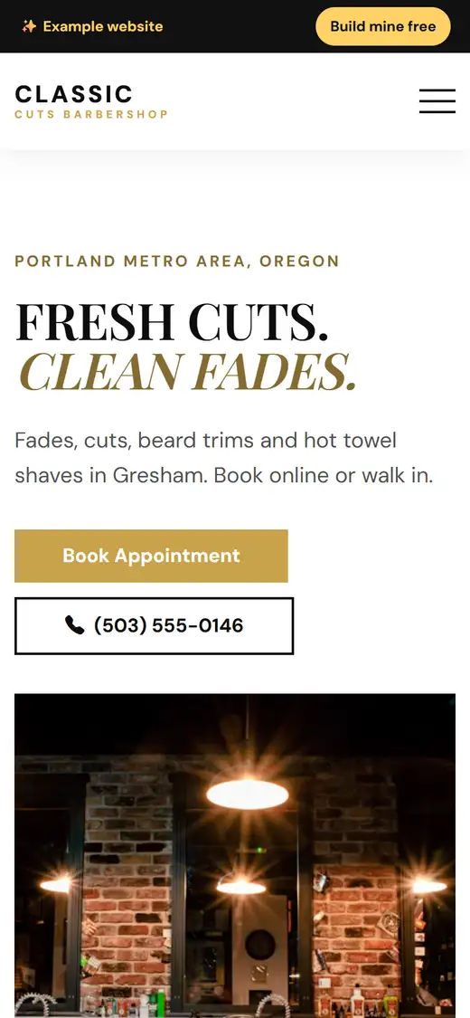 Classic Cuts Barbershop β mobile
