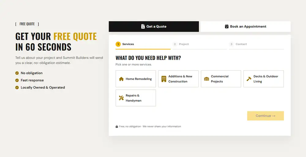 Summit Builders — Quotes and online booking