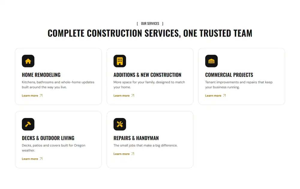 Summit Builders — A page for every service
