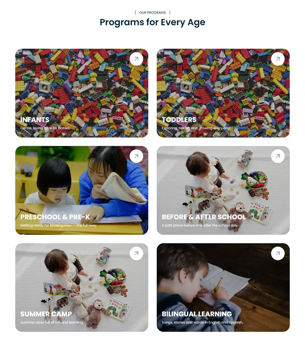 Little Sprouts Daycare — A page for every program
