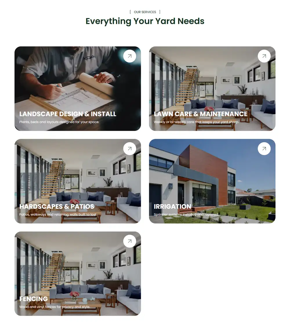 Evergreen Landscaping — A page for every service