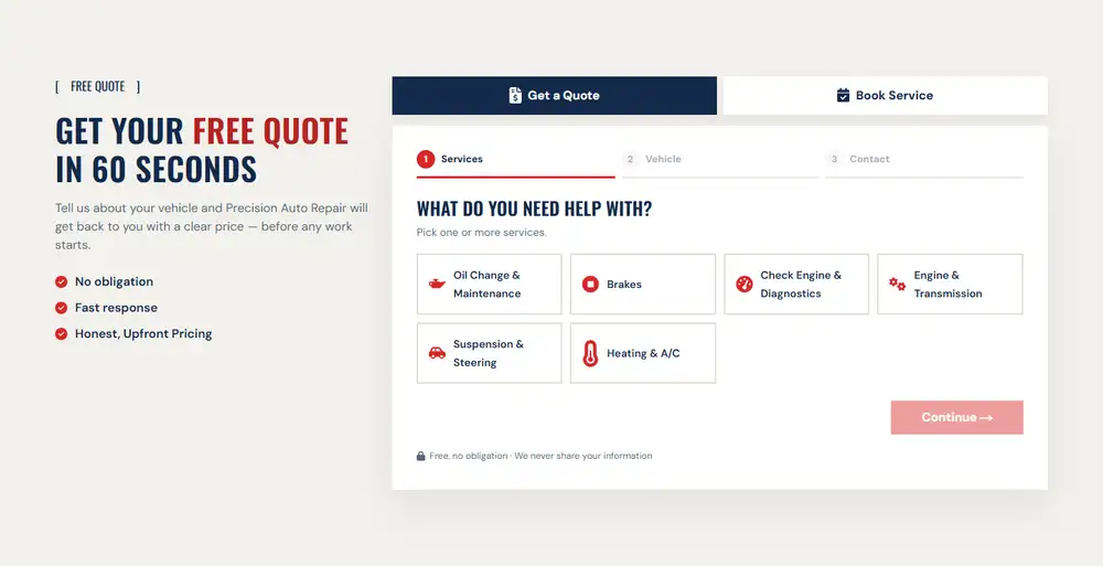 Precision Auto Repair β Quotes and online booking