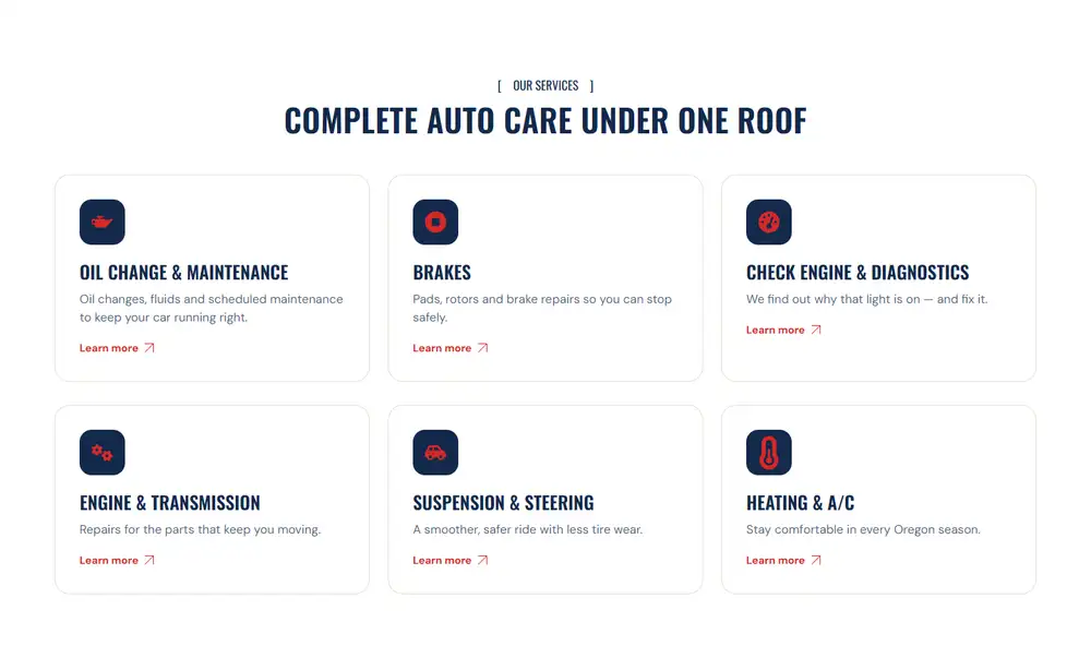 Precision Auto Repair β A page for every service