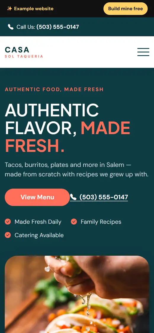 Casa Sol Taqueria — mobile
