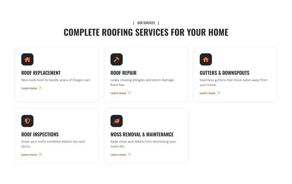 Peak Roofing Co. — A page for every service
