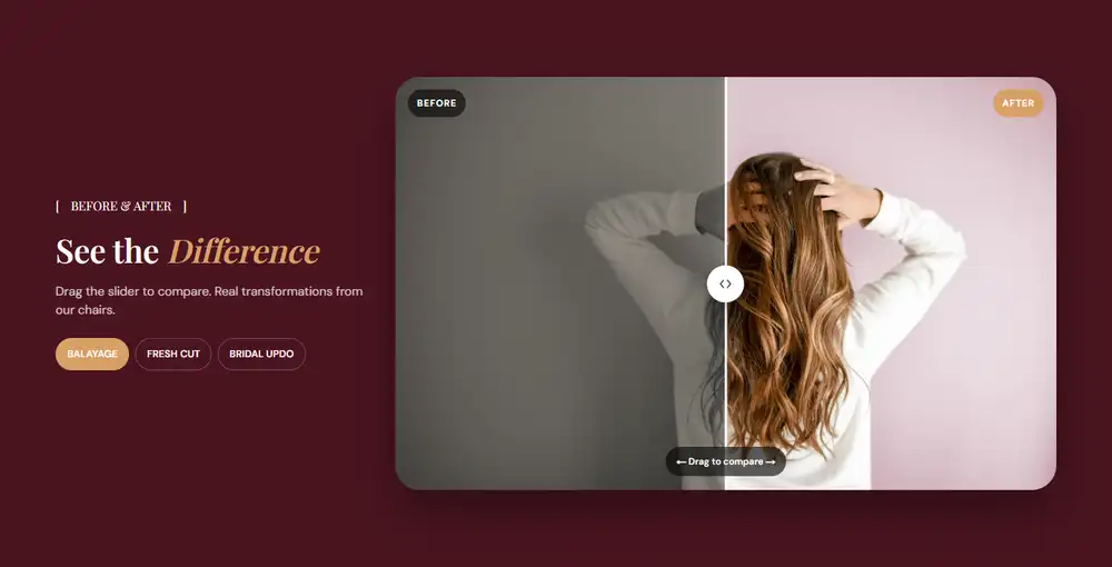 Luxe Hair Studio β Before & after