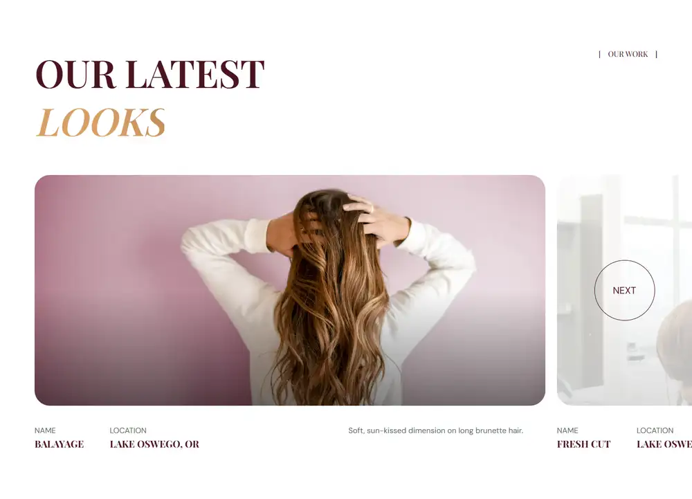 Luxe Hair Studio β Project gallery